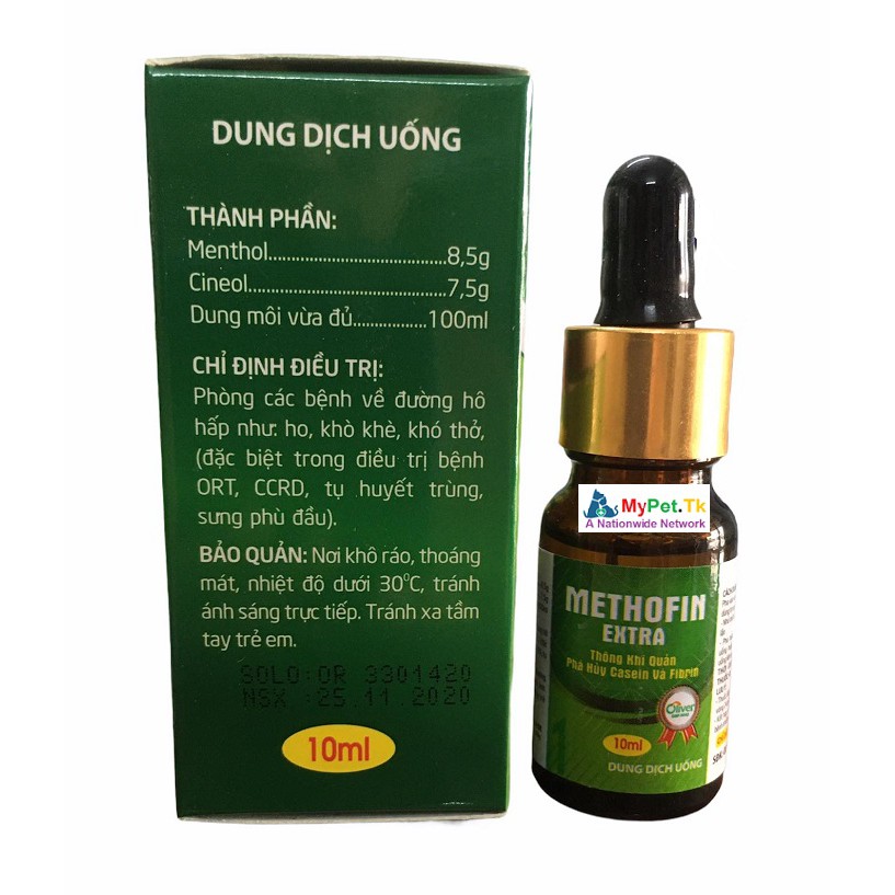 Methofin Extra _ Thông Khí Quản, Phá Hủy Casein và Fibrin 10ML