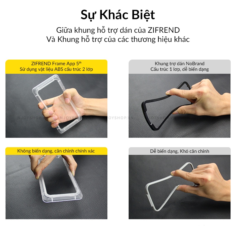 Kính Cường Lực Trong Suốt Zifriend Bull Gen 2 Có Khung Hỗ Trợ Dán Cho IP 13 Pro Max 12 Pro Max Njoyshop