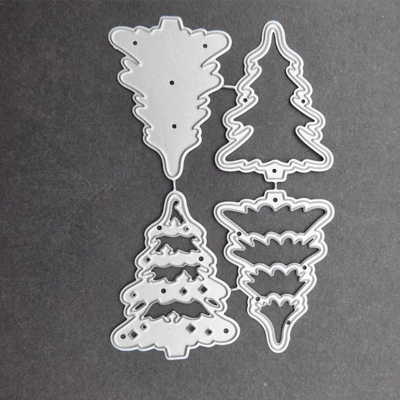 Khuôn Mẫu Cắt Thẻ Trang Trí Album Hình Cây Thông Giáng Sinh