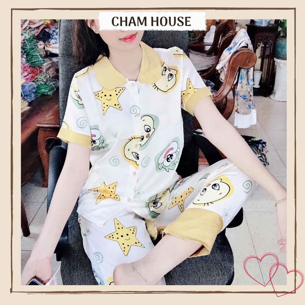 Đồ bộ PIJAMA lụa satin tay ngắn quần dài cao cấp, mềm mịn, thoáng mát Piti Shop | BigBuy360 - bigbuy360.vn