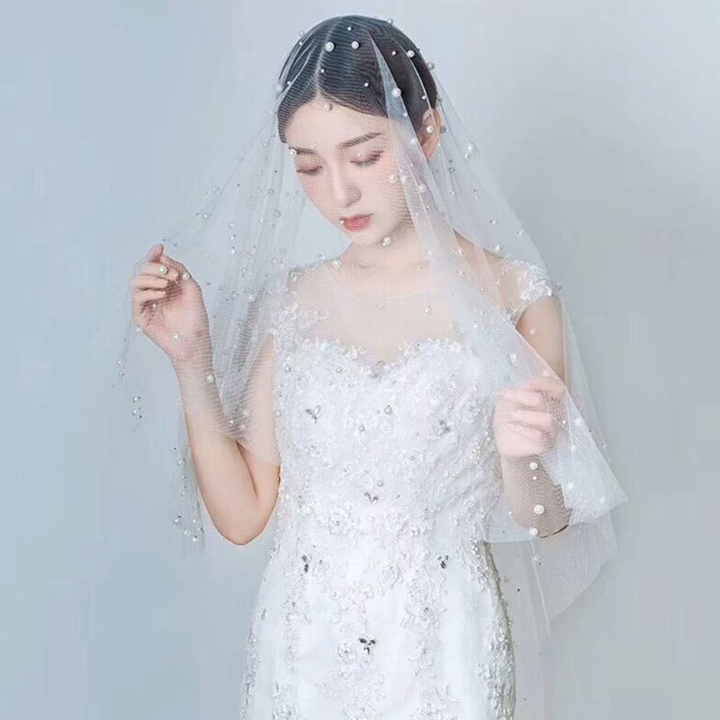 Mạng Che Mặt Bằng Pe Nhân Tạo Màu Trắng Toàn Diện Kích Thước 1 5M Dùng Cho Cô Dâu Trong Ngày Cưới