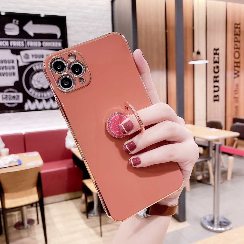 Ốp điện thoại tpu có giá đỡ nhẫn bảo vệ camera cho IPhone 12 11 Pro Max Mini X XS Max XR 7 8 Plus Se 2020