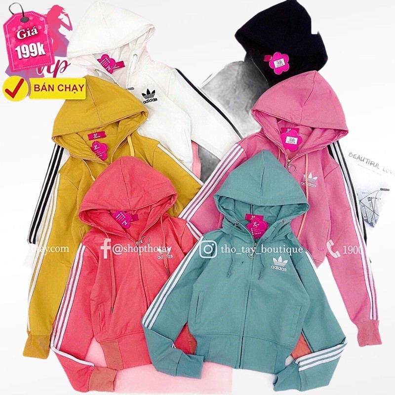 áo khoác nữ lửng thun cotton thêu phối sọc mới 2021 | BigBuy360 - bigbuy360.vn