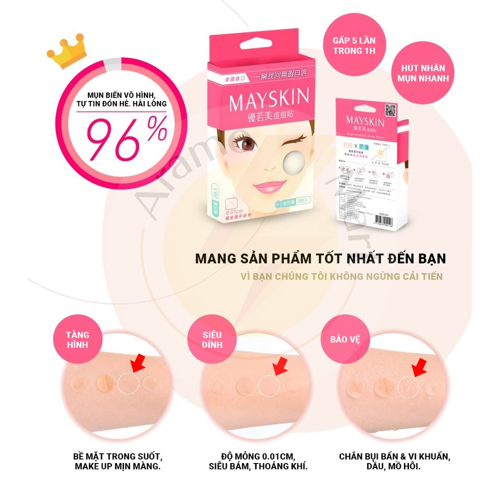Miếng dán mụn Mayskin hiệu quả 4 in 1 thương hiệu Đài Loan sản xuất USA