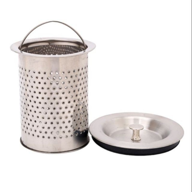 Lọc rác bồn rửa bát + nắp đạy chất liệu inox 304 không rỉ sét