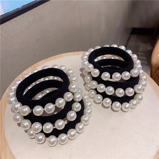 Dây cột tóc ngọc trai màu đen