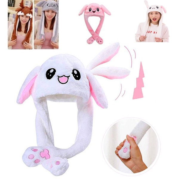 Mũ tai thỏ cử động vũ đạo totoro mũ tai hươu dễ thương tai giật tiktok kpop cute hoạt hình dễ thương