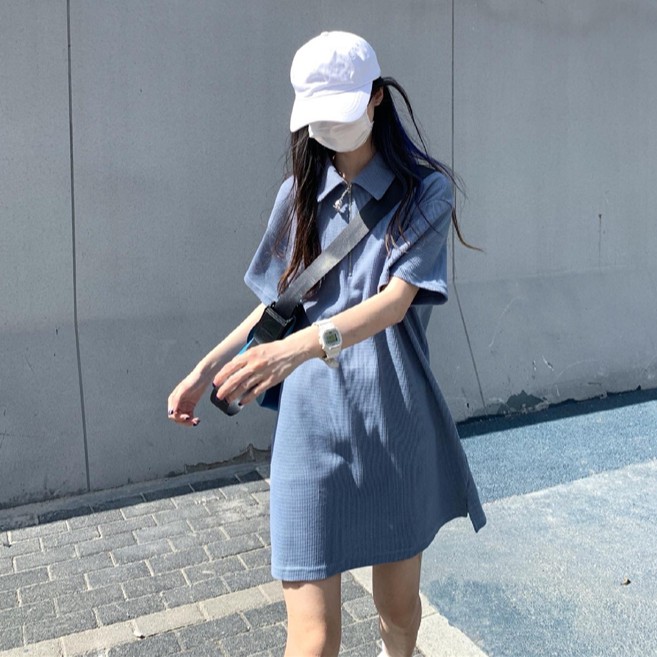 Đầm Polo Ngắn Tay Với Thiết Kế Đơn Giản Xinh Xắn Theo Phong Cách Hàn Quốc 43630 | BigBuy360 - bigbuy360.vn