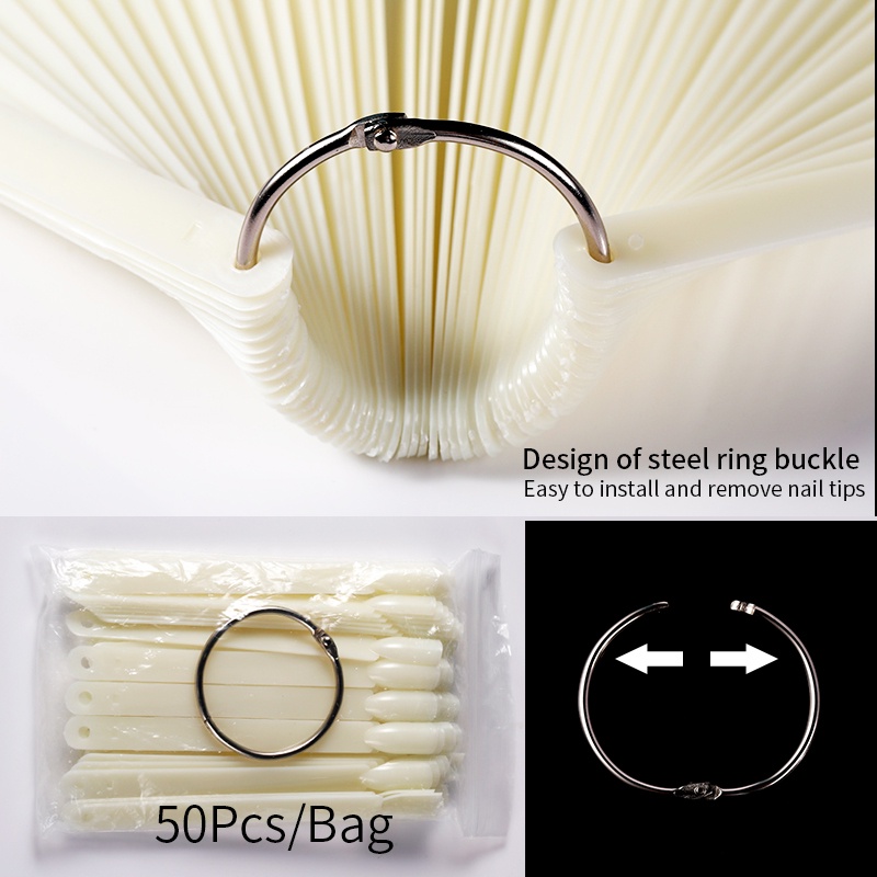 Set 50 móng tay giả UR SUGAR 2 màu sắc tùy chọn chuyên dụng dành cho salon