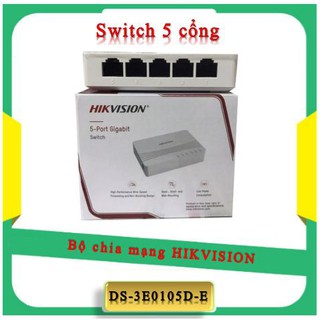 Switch 5 cổng hikvision ds-3e0105d-e_ bộ chia cổng mạng chính hãng