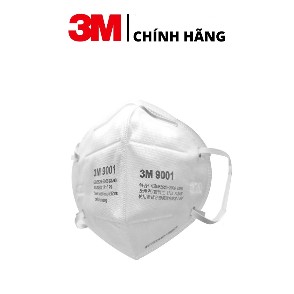 Khẩu Trang 3M 9001 Lọc 90% Bụi Mịn PM2.5 & Khí Thải Chuẩn N90 Chính Hãng