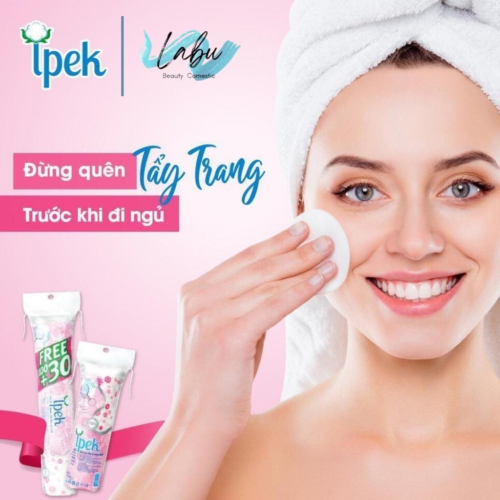 Bông Tẩy Trang Ipek 130 Miếng Thổ Nhĩ Kỳ, Bông Tẩy Trang Cotton Pads Ipek 150 80 130 miếng, Labu Beauty