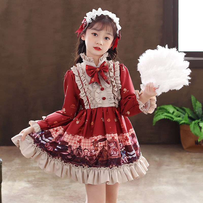 ❏Quần áo trẻ em Váy công chúa lolita, dạ hội mùa xuân và thu phong cách phương Tây chính hãng lolita của cô gái