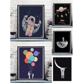 [ORDER] Tranh vải canvas tự vẽ theo màu số thứ tự Du hành vũ trụ