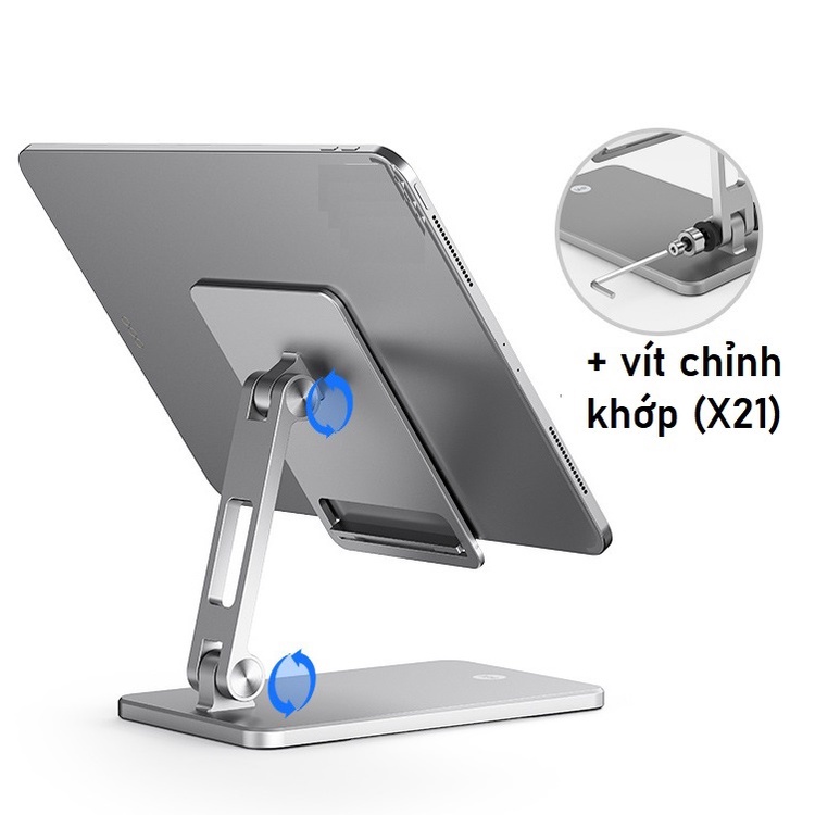 Giá đỡ iPad và máy tính bảng, điện thoại X21 X30 nhôm nguyên khối gấp gọn