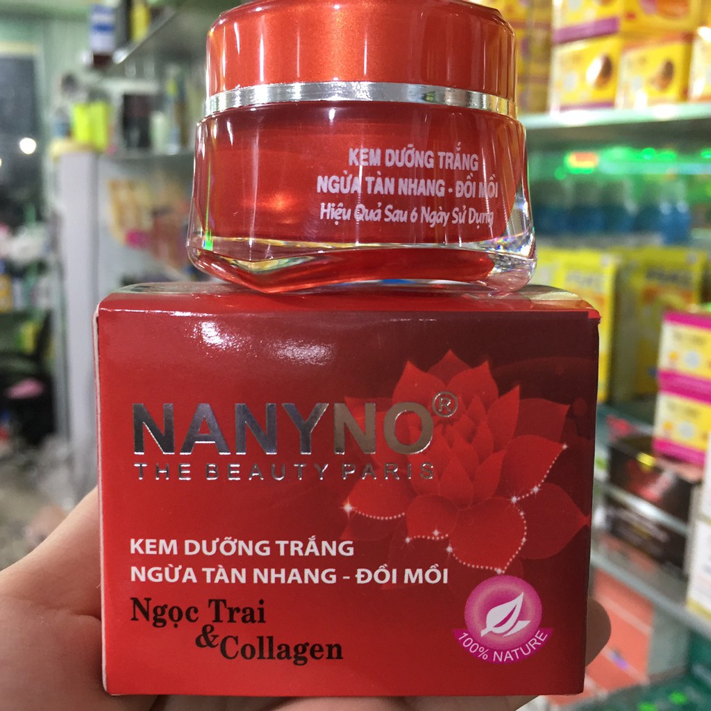 nanyno 12g giá bao bì 112k dưỡng trắng ngừa tàn nhang hũ đỏ