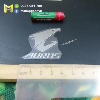 Sticker logo Aorus màu bạc
