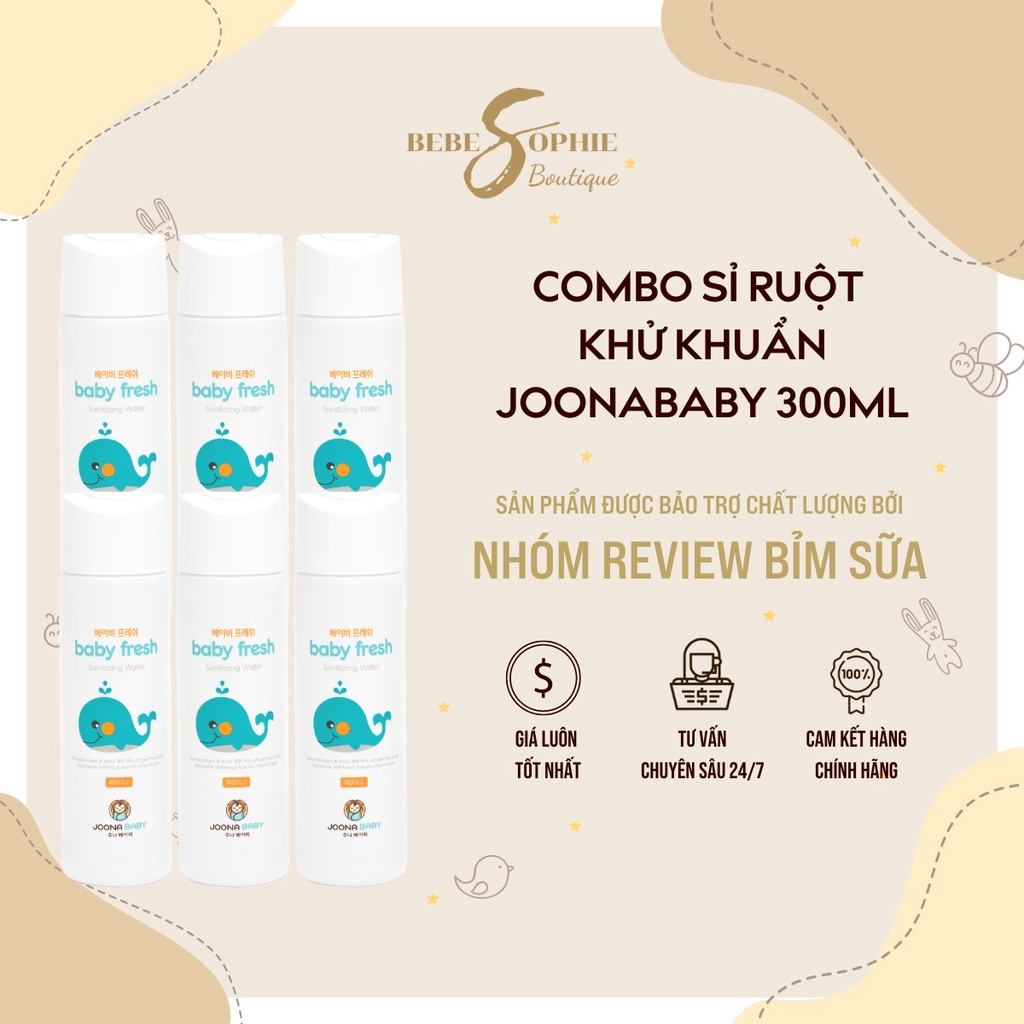 Combo Giá Sỉ - Xịt Diệt Khuẩn Khử Mùi Baby Fresh - JOONA BABY - Ruột thay thế 300ml