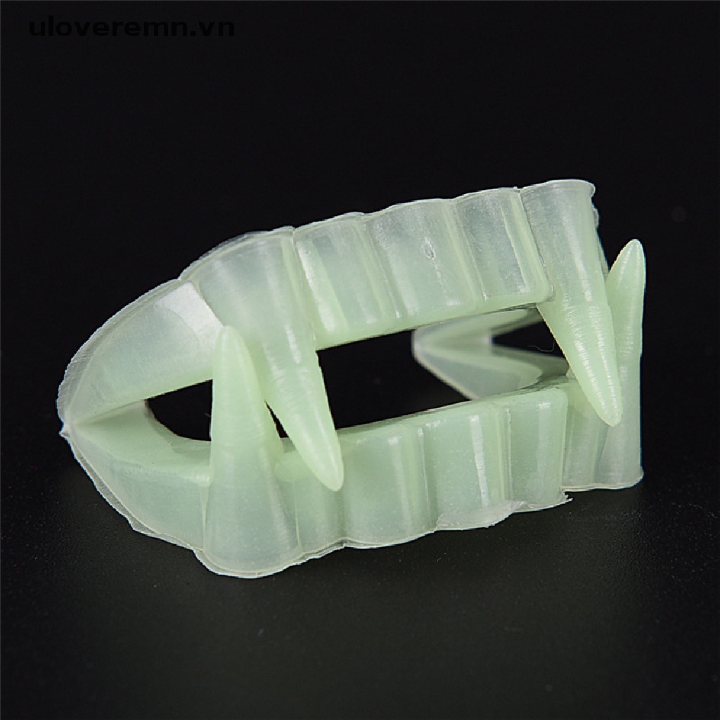 Set 10 Răng Nanh Giả Dạ Quang Hóa Trang Ma Cà Rồng Tiệc Halloween