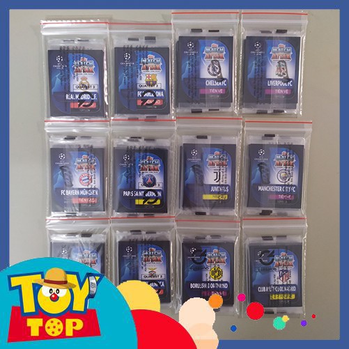 [Set 5 thẻ base theo đội] Thẻ Poca cầu thủ bóng đá Match Attax 2020 - thẻ base clb( Real Madrid, Barcelona, Chelsea ...)