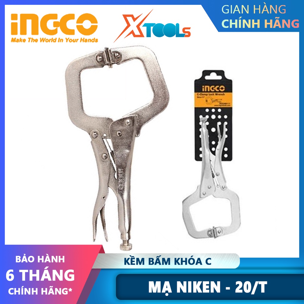 Kềm bấm khóa INGCO HCCLW0211 | kìm bấm khóa C size 11 inch dùng chất liệu thép Carbin, mạ Niken 30/T, kìm được sử dụng đ