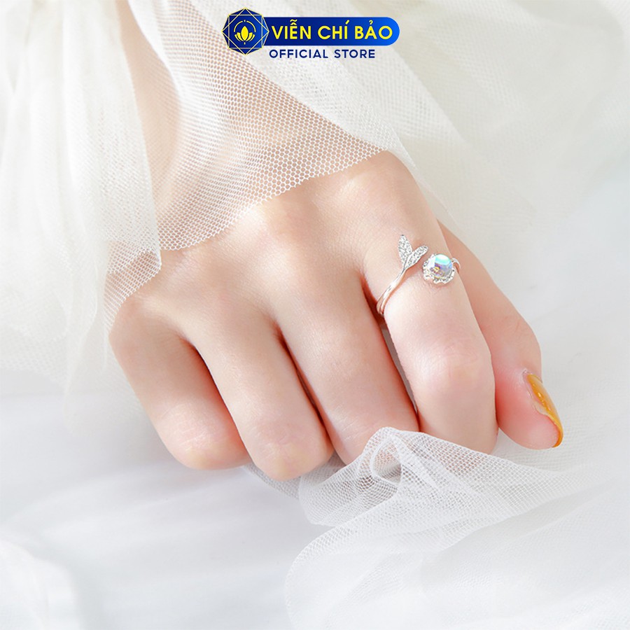 Nhẫn bạc Đá tròn xanh dương chất liệu bạc 925 thời trang phụ kiện trang sức nữ Viễn Chí Bảo N400645