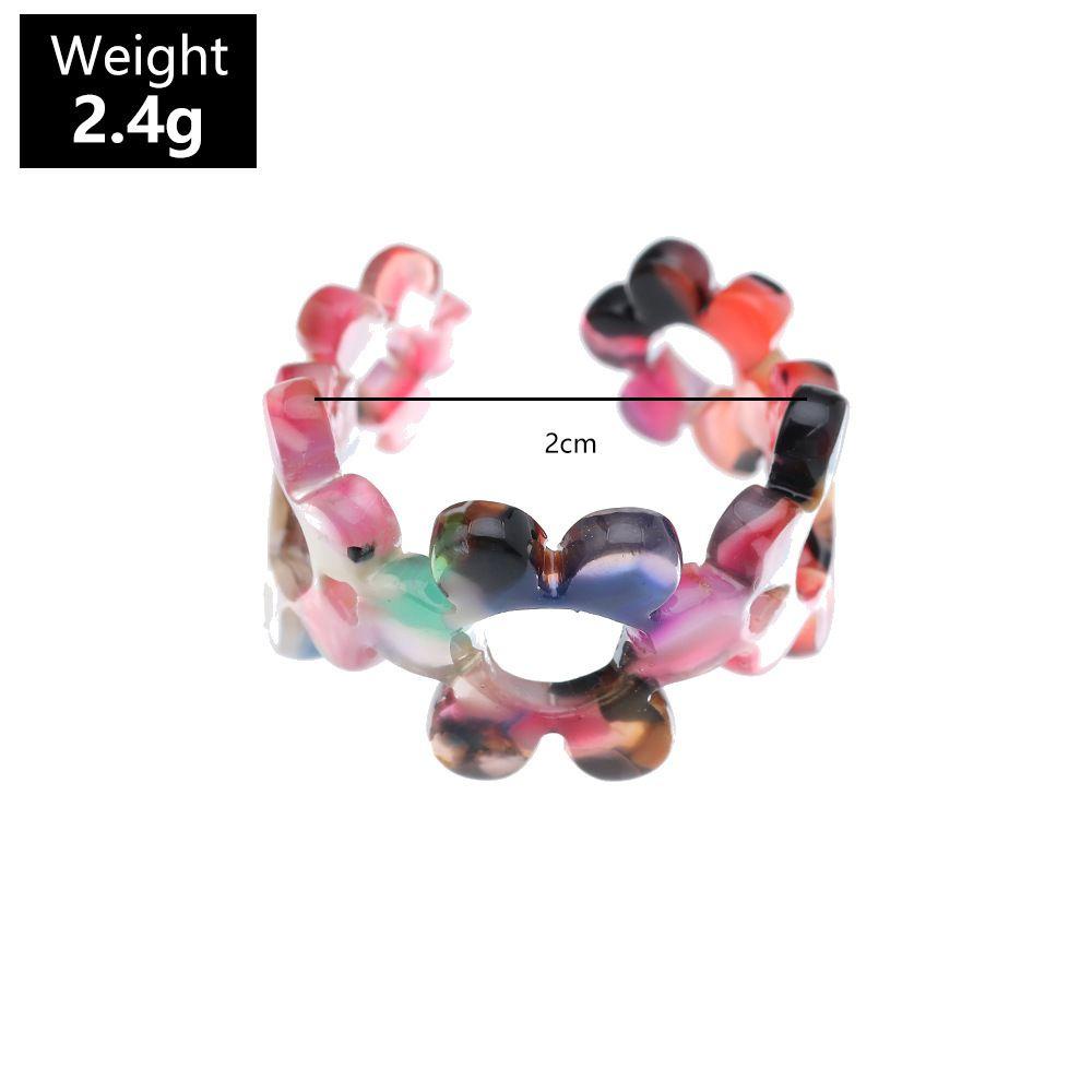 Osier1 Nhẫn Mở Acrylic Resin Hình Hoa Cổ Điển Thời Trang Cho Nữ