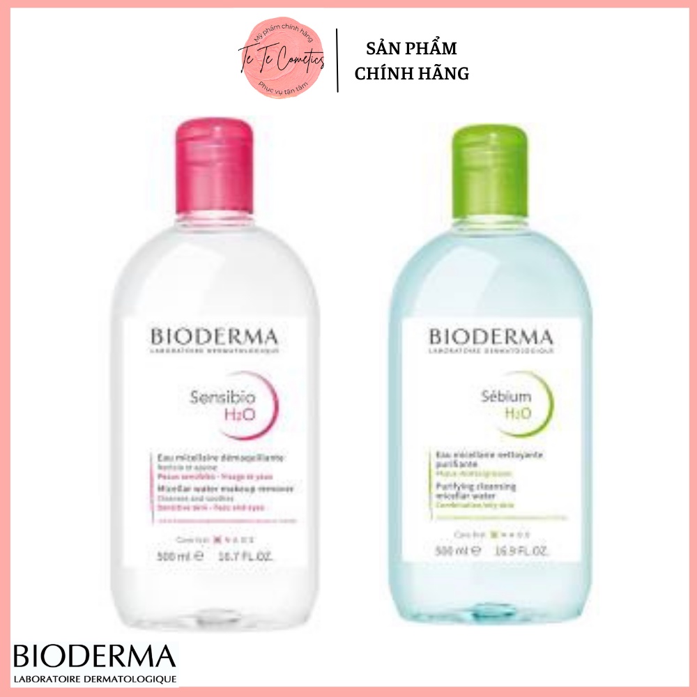 Nước Tẩy Trang Bioderma Xanh- Bioderma Hồng Nắp Bật Bản Mới Nhất, Nước Tẩy Trang Dành Cho Da Nhờn Mụn Bioderma