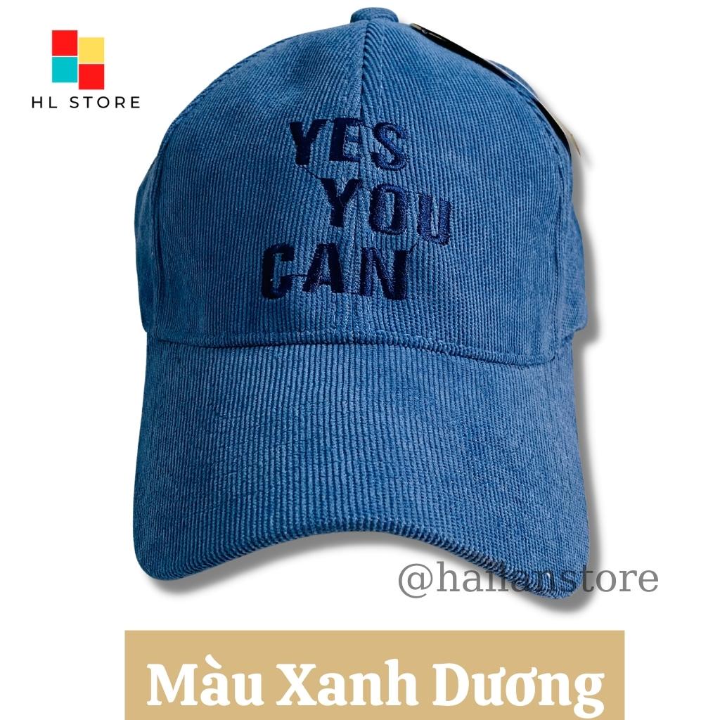 Mũ lưỡi trai ❤️ Nón kết thêu chữ Yes You Can nam, nữ Unisex phong cách Ulzzang
