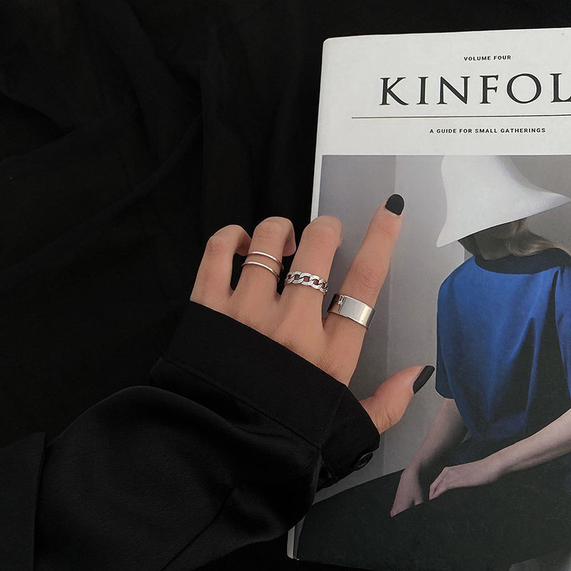 Bộ 3 Nhẫn Hở Kiểu Kim Loại Thời Trang Hip Hop Phong Cách Retro Cho Nam Nữ