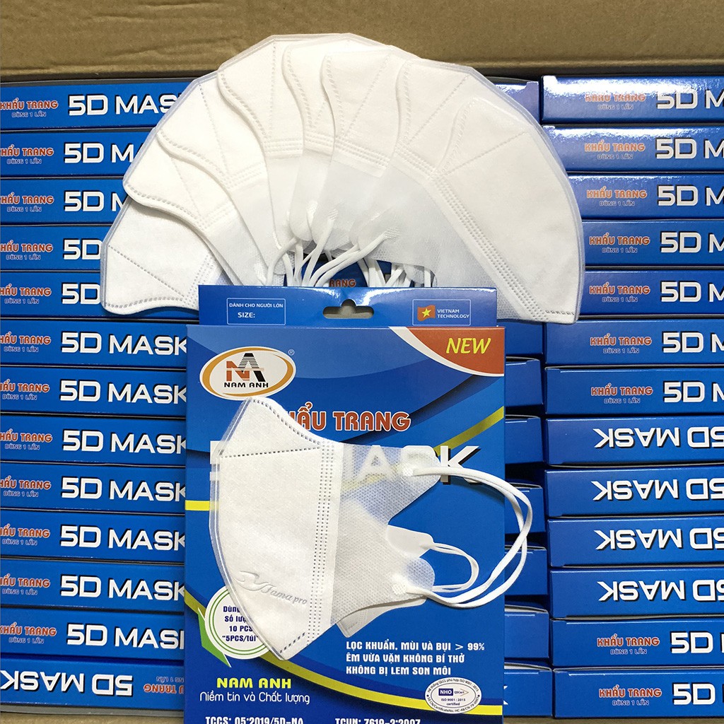 Khẩu Trang 3D Mask FAMAPRO NAM ANH Hộp 10 Cái