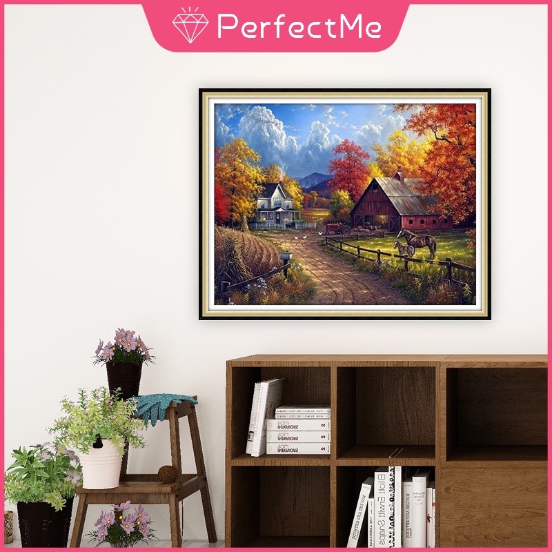 Bộ tranh đính đá 5D họa tiết phong cảnh độc đáo DIY dùng trang trí nhà cửa