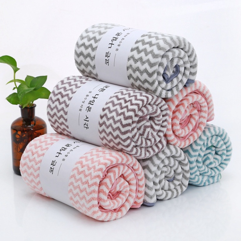 khăn lau mặt Hàn Quốc sợi lông cừu, khăn mặt siêu mềm loại kẻ