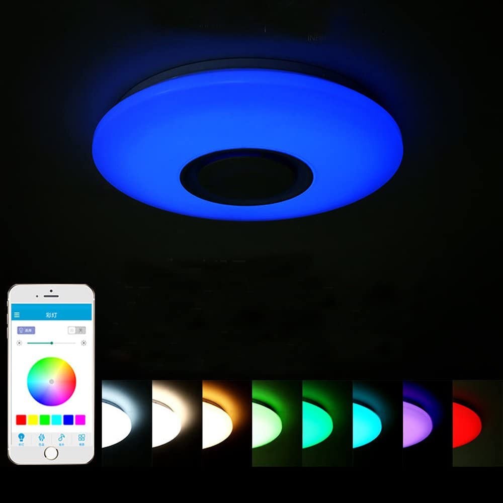 Đèn led RGB kiêm loa ốp trần thông minh - Đèn led ốp trần kiêm loa Bluetooth 36w 72w điều khiển qua điện thoại