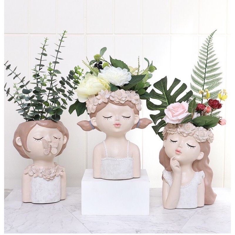 &lt;HOT SALE &gt;Bình hoa cô gái Lọ cắm hoa trồng hoa decor siêu xinh.❤️