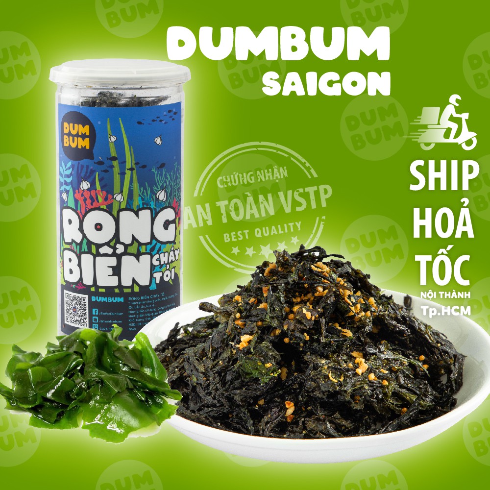 Rong biển cháy tỏi DumBum 130g đồ ăn vặt Sài Gòn vừa ngon vừa rẻ