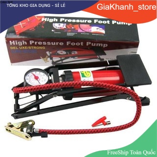Bơm Xe Máy Xe Đạp Ô Tô ,Bơm Đạp Chân Tăng Áp Mini Chắc Chắn - LD2105