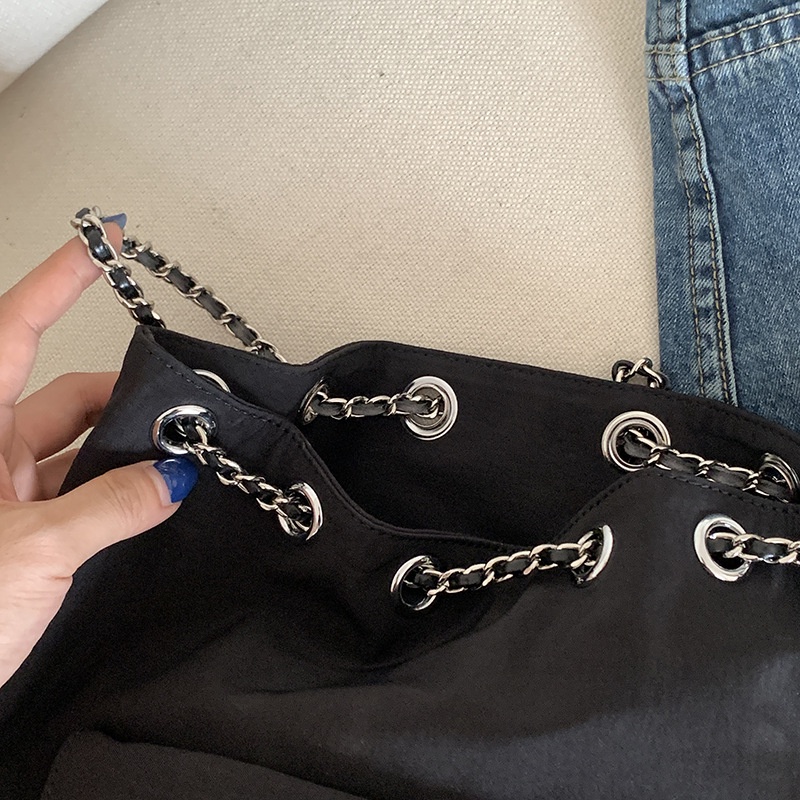 Ba Lô Rút Dây Lụa Sức Chứa Lớn Phong Cách Hàn Quốc Cho Nữ