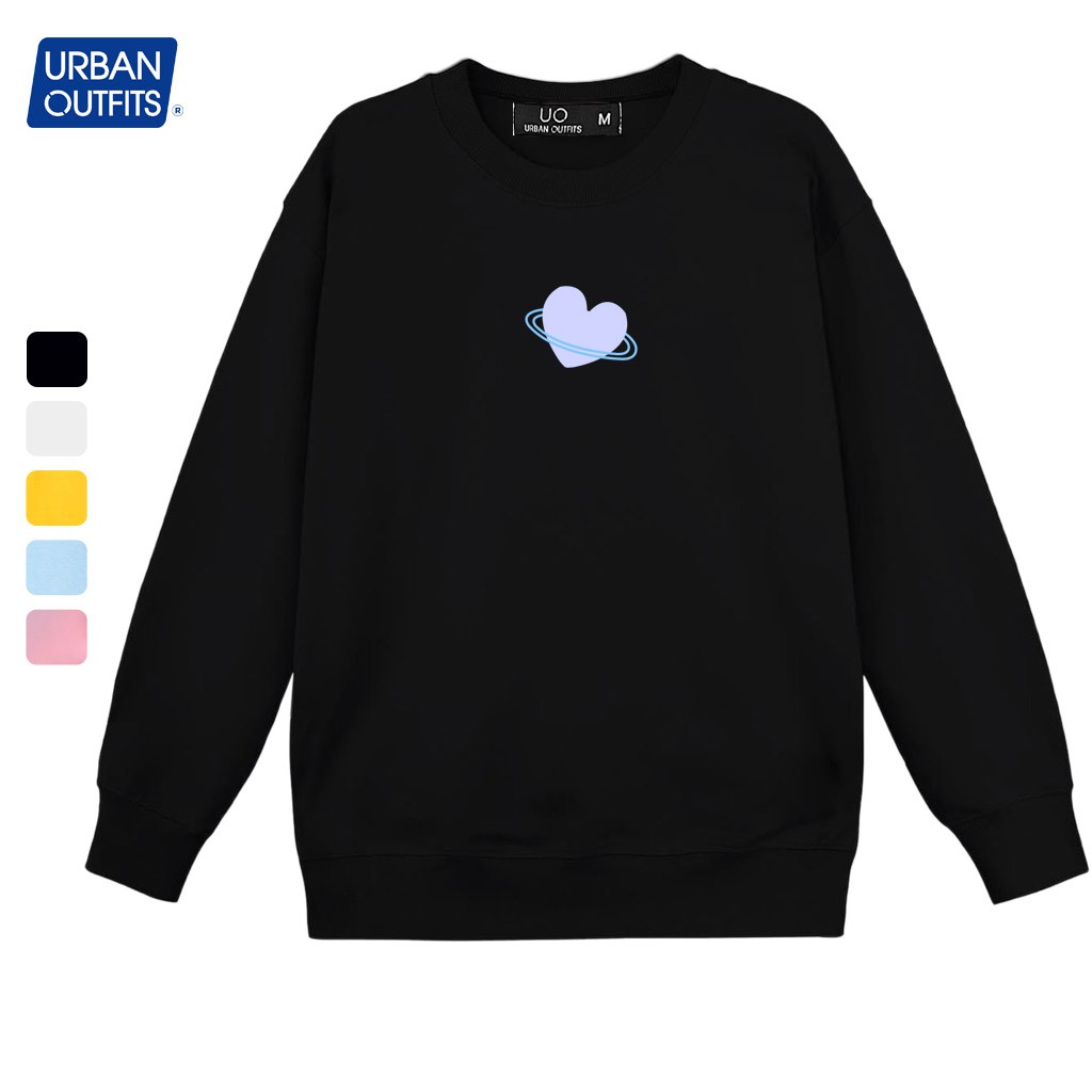 Áo Sweater Form Rộng Nữ Nam URBAN OUTFITS In Trái Tim UO Universe SWO36 Thun Cotton Nỉ 4 Chiều Local Brand