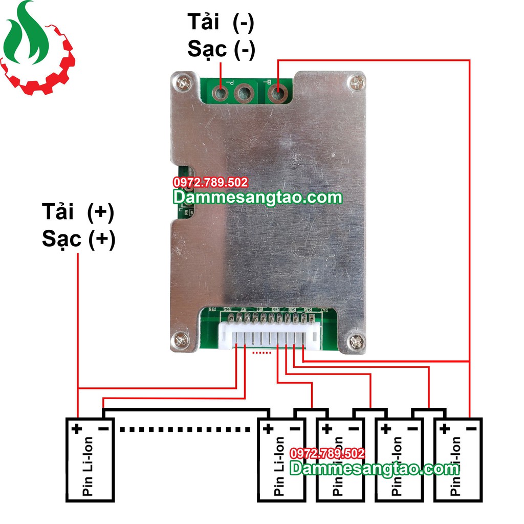 DMST Mạch 10S 36V 50A bảo vệ pin Li-ion, 24V - 36V Khoan Bê Tông.