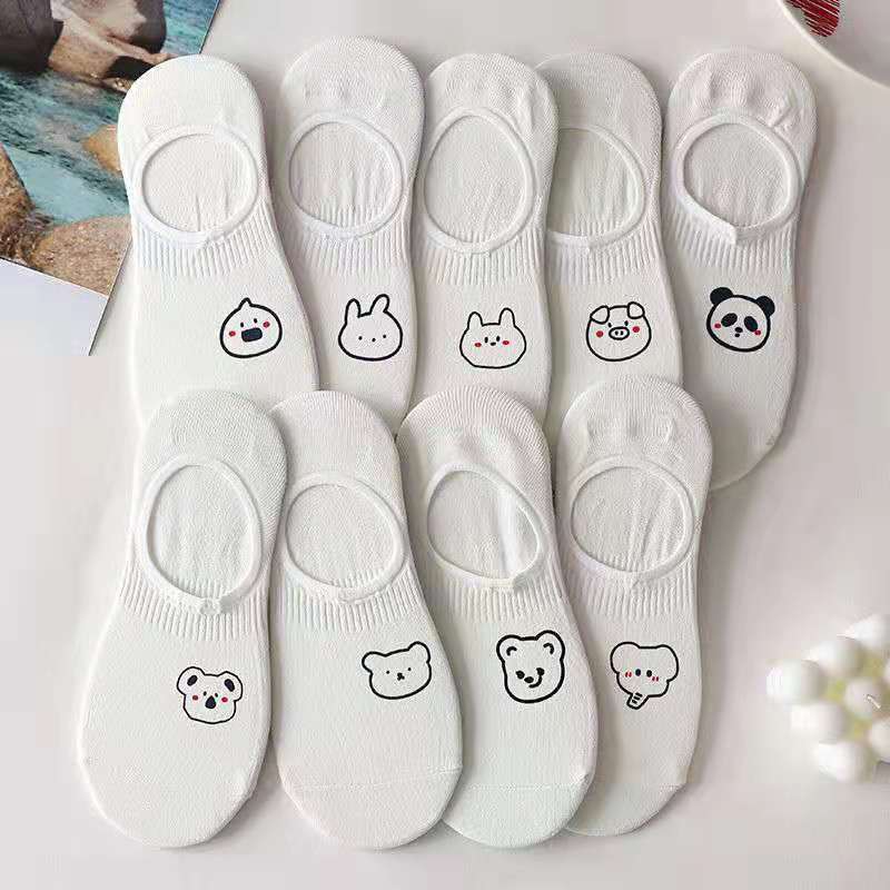 Tất Nữ Trắng Ngắn Cổ Nhiều Hình Gấu Thỏ Cute Dễ Thương Sồi House