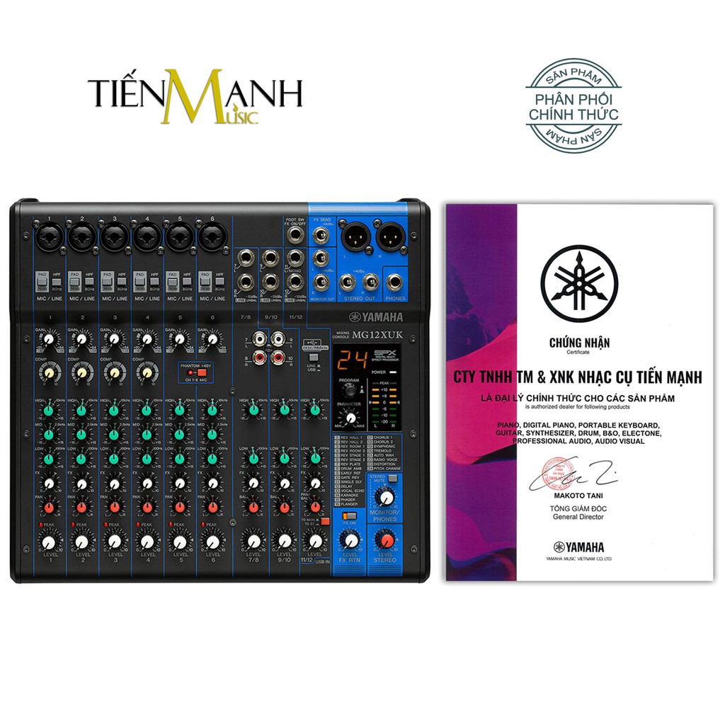 [Chính Hãng] Yamaha MG12XUK Soundcard kiêm Bàn Trộn Mixer Interface Stereo Mixing Console Phòng Thu Studio Mix MG12