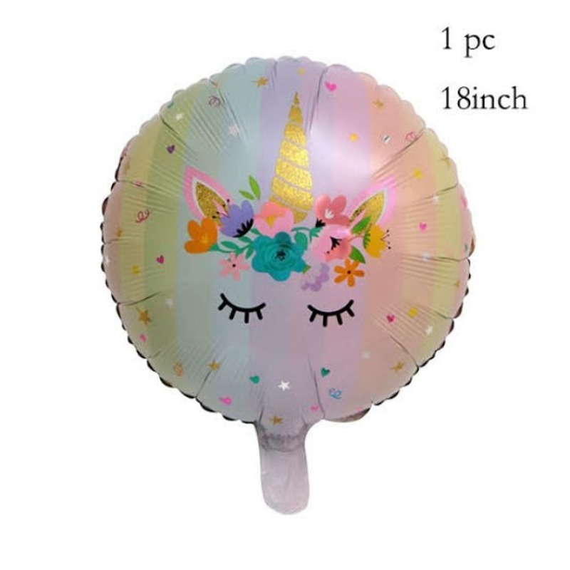 Bong bóng lá nhôm hình kỳ lân hoạt hình 18 inch trang trí tiệc sinh nhật cho bé