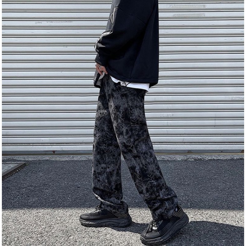 Quần jeans loang khói đen dày xịn siêu đỉnh nam nữ ulzzang unisex - ẢNH THẬT