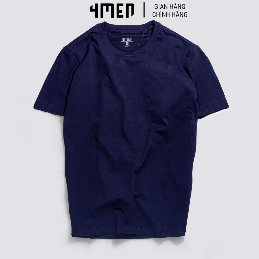Áo thun nam đẹp 4MEN trơn basic cổ tròn ngắn tay, form suông, vải cotton đẹp cao cấp, co giãn, thoáng mát 051 | BigBuy360 - bigbuy360.vn