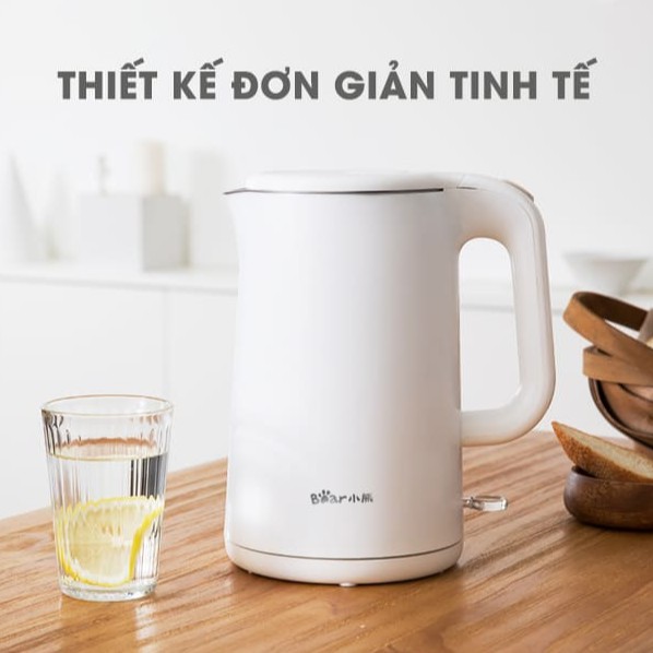 Ấm Siêu Tốc Mini Bằng Điện (1.5L) BEAR_ ZDH-C15C1 , Bình Đun Nấu Nước Sôi Đa Năng_.Bảo hành 18 Tháng