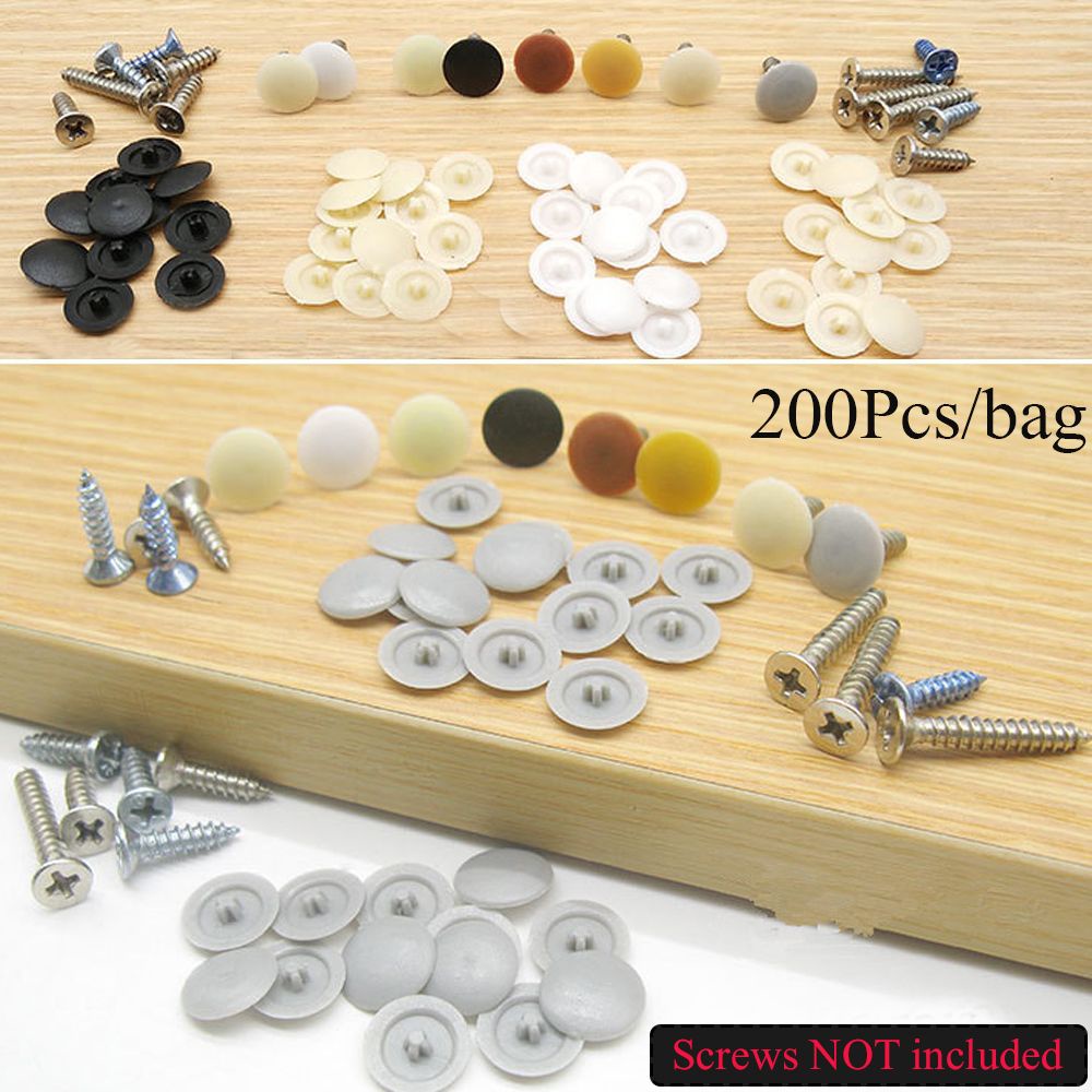 Set 200 nút bọc bảo vệ ốc vít chéo trang trí lỗ nhựa bên ngoài đồ nội thất