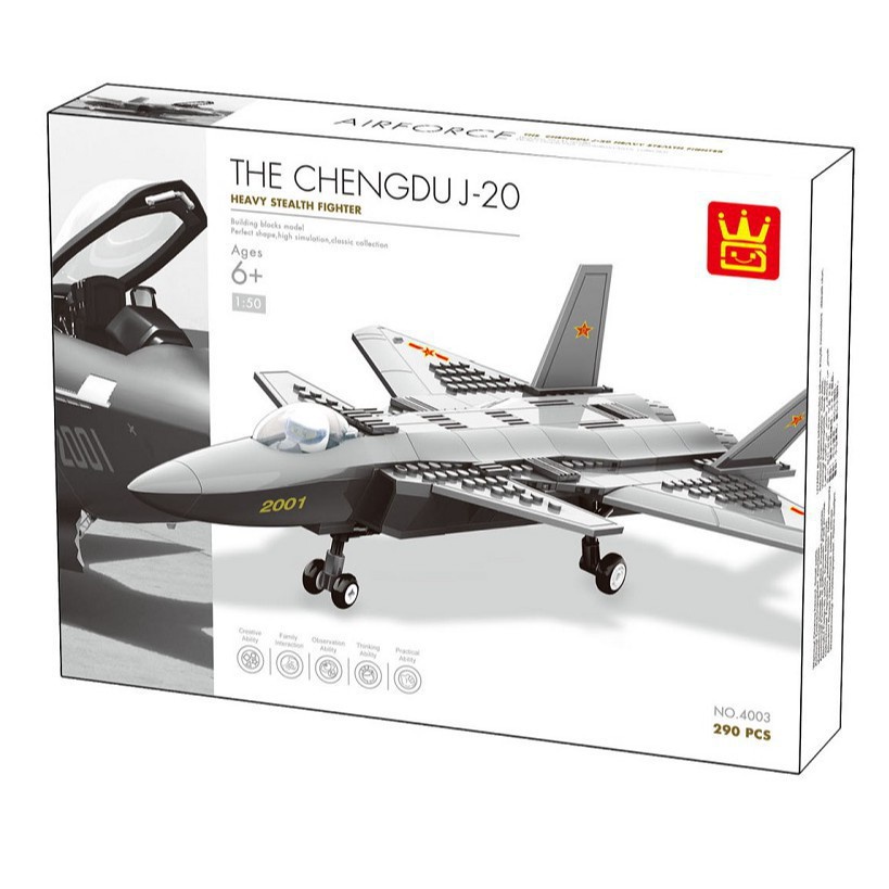 [Ảnh thật] Lắp ráp xếp hình Lego Wange 4003 : Mô hình phi thuyền chiến cơ quân đội 262 mảnh