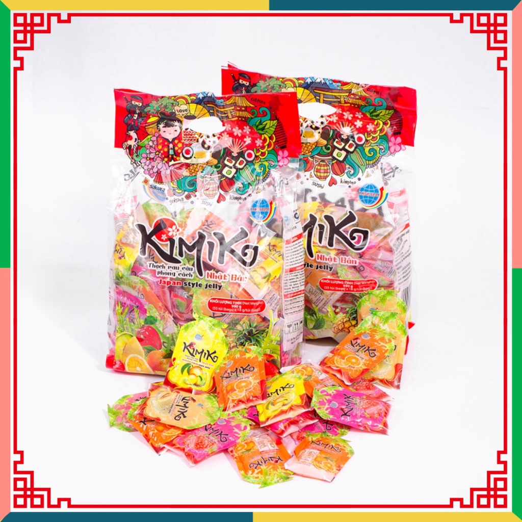 Thạch rau câu Long Hải phong thái Japan KIMIKO túi 990 g