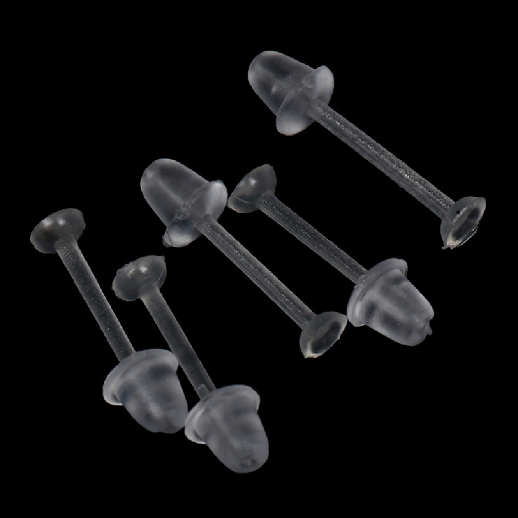 Set 100 Ghim Và Bông Tai Bằng Nhựa Trong Suốt Tiện Dụng
